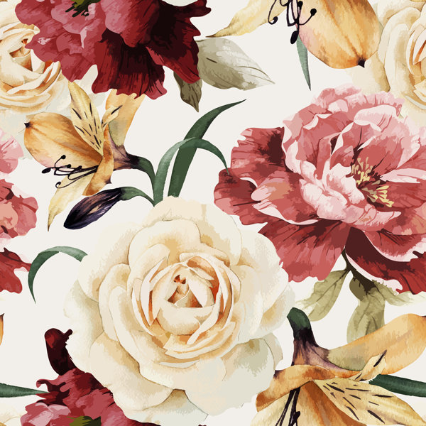 House of Hampton® Harkins Peel & Stick Floral Wallpaper Wayfair
